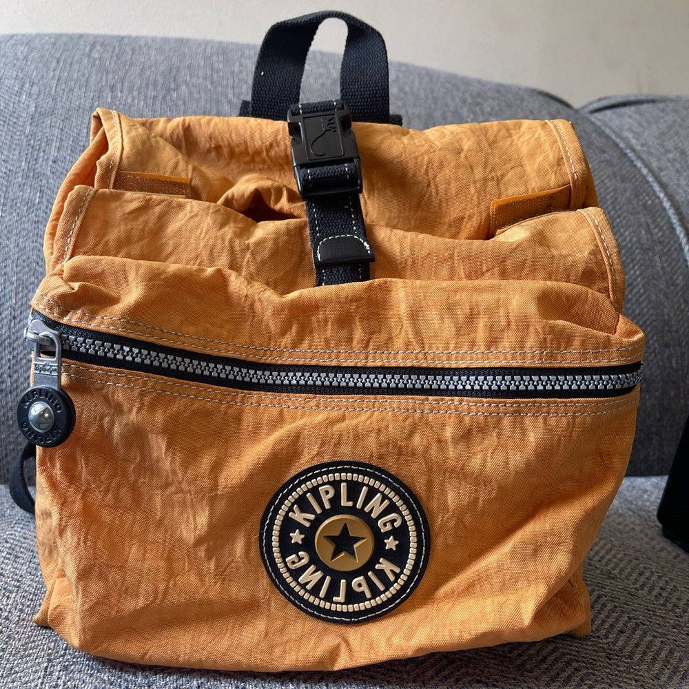 Kipling Mochilas Roja Orange Nylon Backpack